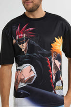 تنزيل الصورة على معرض الصور، Redtag-Black-Aop-Animated-T-Shirt-All-Over-Prints-T-Shirts-Men&#39;s-
