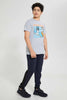 Redtag-Navy-Plain-Jogger-Pant-Joggers-Senior-Boys-9 to 14 Years