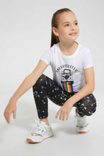 Load image into Gallery viewer, Redtag-Black-Aop-Legging-Jeggings-Girls-2 to 8 Years
