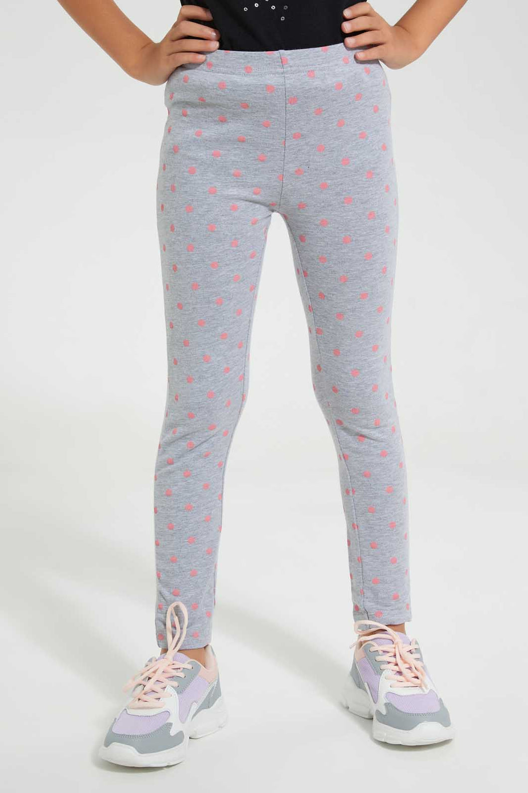 Redtag-Grey-Aop-Legging-Jeggings-Girls-2 to 8 Years