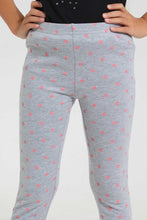 Load image into Gallery viewer, Redtag-Grey-Aop-Legging-Jeggings-Girls-2 to 8 Years
