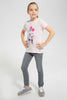 Redtag-Pale-Pink-T-Shirt-With-Placment-Print-Graphic-T-Shirts-Girls-2 to 8 Years