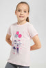 Redtag-Pale-Pink-T-Shirt-With-Placment-Print-Graphic-T-Shirts-Girls-2 to 8 Years