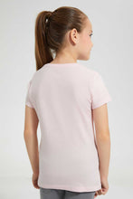 Load image into Gallery viewer, Redtag-Pale-Pink-T-Shirt-With-Placment-Print-Graphic-T-Shirts-Girls-2 to 8 Years
