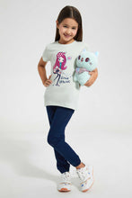 Load image into Gallery viewer, Redtag-Mint-T-Shirt-With-Placment-Print-Graphic-T-Shirts-Girls-2 to 8 Years
