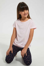 Load image into Gallery viewer, Redtag-Pink-Girls-Jacquard-T-Shirt-Plain-T-Shirts-Girls-2 to 8 Years
