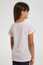 Load image into Gallery viewer, Redtag-Pink-Girls-Jacquard-T-Shirt-Plain-T-Shirts-Girls-2 to 8 Years
