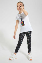 Load image into Gallery viewer, Redtag-White-Girls-Sequins-T-Shirt-Embellished-T-Shirts-Girls-2 to 8 Years
