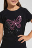 Redtag-Black-Girls-Sequins-T-Shirt-Embellished-T-Shirts-Girls-2 to 8 Years