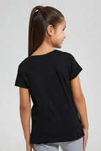 Load image into Gallery viewer, Redtag-Black-Girls-Sequins-T-Shirt-Embellished-T-Shirts-Girls-2 to 8 Years
