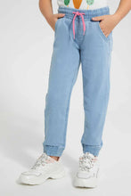 Load image into Gallery viewer, Redtag-Lt.-Wash-Girls-Jogger-Jeans-Baggy-Fit-Girls-2 to 8 Years
