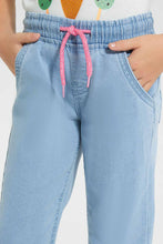 Load image into Gallery viewer, Redtag-Lt.-Wash-Girls-Jogger-Jeans-Baggy-Fit-Girls-2 to 8 Years
