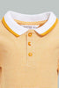 Redtag-Yellow-Yd-Pin-Striped-Polo-Short-Slv-With-Color-Tipping-Polo-Shirts-Infant-Boys-3 to 24 Months