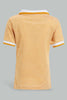 Redtag-Yellow-Yd-Pin-Striped-Polo-Short-Slv-With-Color-Tipping-Polo-Shirts-Infant-Boys-3 to 24 Months