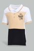 Redtag-Yellow-Navy-White-Polo-Cut-And-Sew-Pique-Polo-Polo-Shirts-Infant-Boys-3 to 24 Months