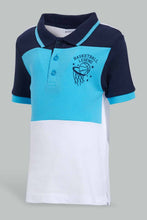 Load image into Gallery viewer, Redtag-Blue-Navy-White-Polo-Cut-And-Sew-Pique-Polo-Polo-Shirts-Infant-Boys-3 to 24 Months
