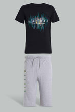 Load image into Gallery viewer, Redtag-Black-Matrix-Top-Nightsuit-Pyjama-Sets-Senior-Boys-9 to 14 Years
