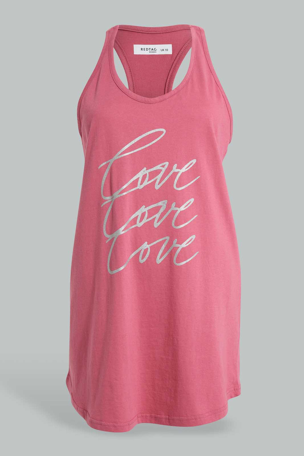 Redtag-Pink-Sleeveless-Nightshirt-Nightshirts-Women's-