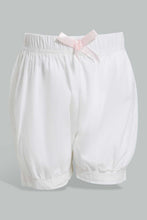 Load image into Gallery viewer, Redtag-White-Short-Denim-Shorts-Infant-Girls-3 to 24 Months
