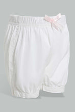 Load image into Gallery viewer, Redtag-White-Short-Denim-Shorts-Infant-Girls-3 to 24 Months
