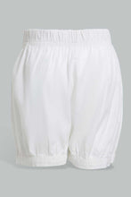 Load image into Gallery viewer, Redtag-White-Short-Denim-Shorts-Infant-Girls-3 to 24 Months
