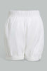 Redtag-White-Short-Denim-Shorts-Infant-Girls-3 to 24 Months