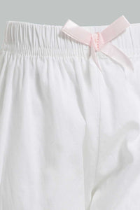 Redtag-White-Short-Denim-Shorts-Infant-Girls-3 to 24 Months