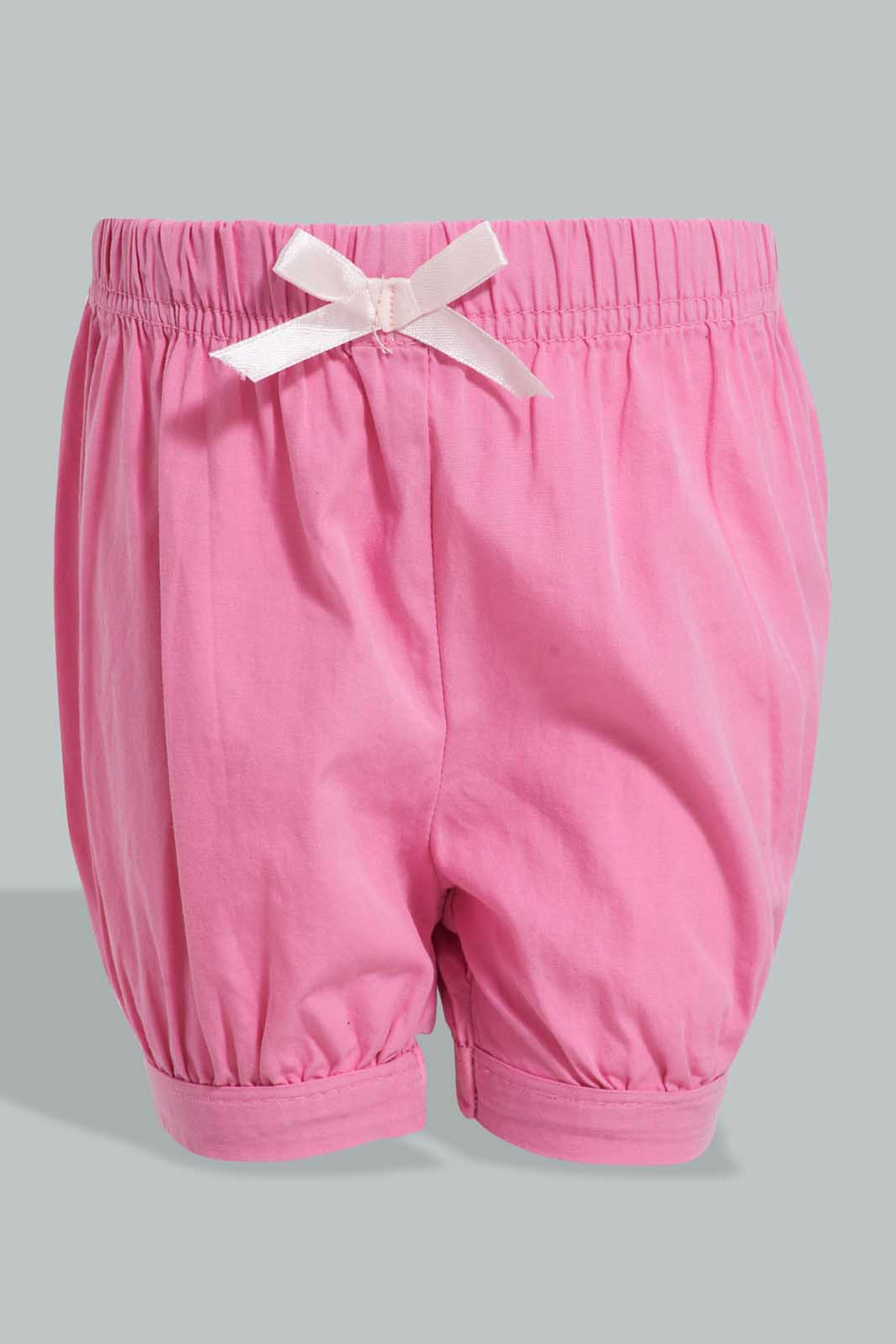 Redtag-Fuchsia-Short-Denim-Shorts-Infant-Girls-3 to 24 Months