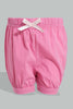 Redtag-Fuchsia-Short-Denim-Shorts-Infant-Girls-3 to 24 Months