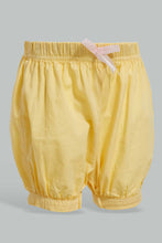 Load image into Gallery viewer, Redtag-Yellow-Short-Denim-Shorts-Infant-Girls-3 to 24 Months
