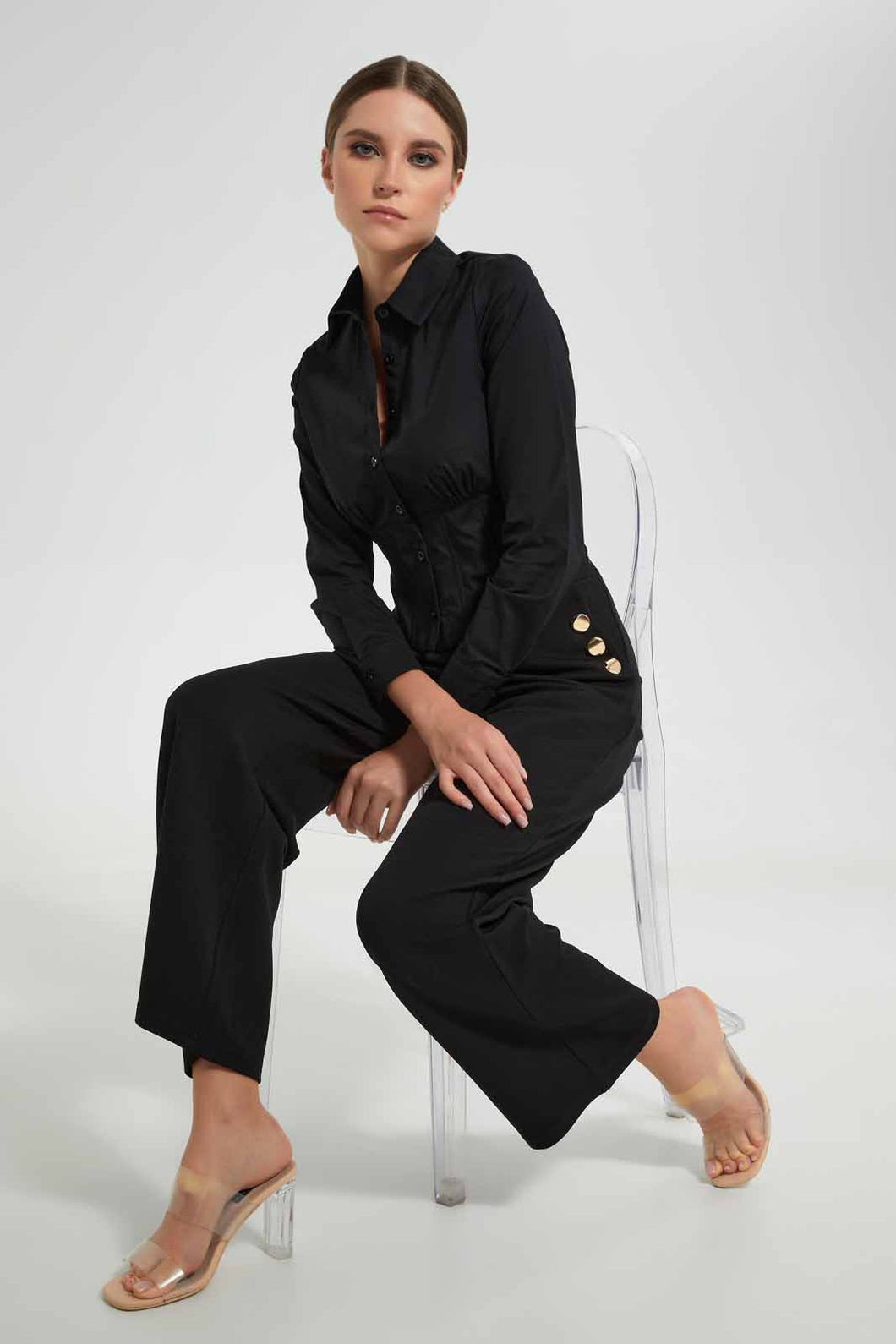 Redtag-Assorted-Button-Front-Collared-Blouse-Long-Sleeve-Blouses-Women's-