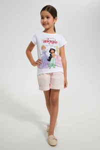 Redtag-Pink-Girls-Short-Casual-Shorts-Girls-2 to 8 Years