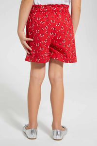 Redtag-Assorted-Girls-Aop-Short-Casual-Shorts-Girls-2 to 8 Years