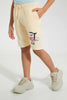 Redtag-Beige-Print-Shorts-Active-Shorts-Boys-2 to 8 Years