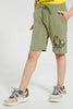 Redtag-Olive-Print-Short-Active-Shorts-Boys-2 to 8 Years