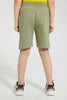 Redtag-Olive-Print-Short-Active-Shorts-Boys-2 to 8 Years