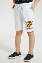 تنزيل الصورة على معرض الصور، Redtag-White-Print-Short-Active-Shorts-Boys-2 to 8 Years
