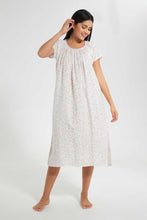 Load image into Gallery viewer, Redtag-Ivory-Floral-Printed-Nightgown-Nightgowns-Women&#39;s-
