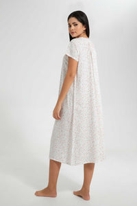 Redtag-Ivory-Floral-Printed-Nightgown-Nightgowns-Women's-