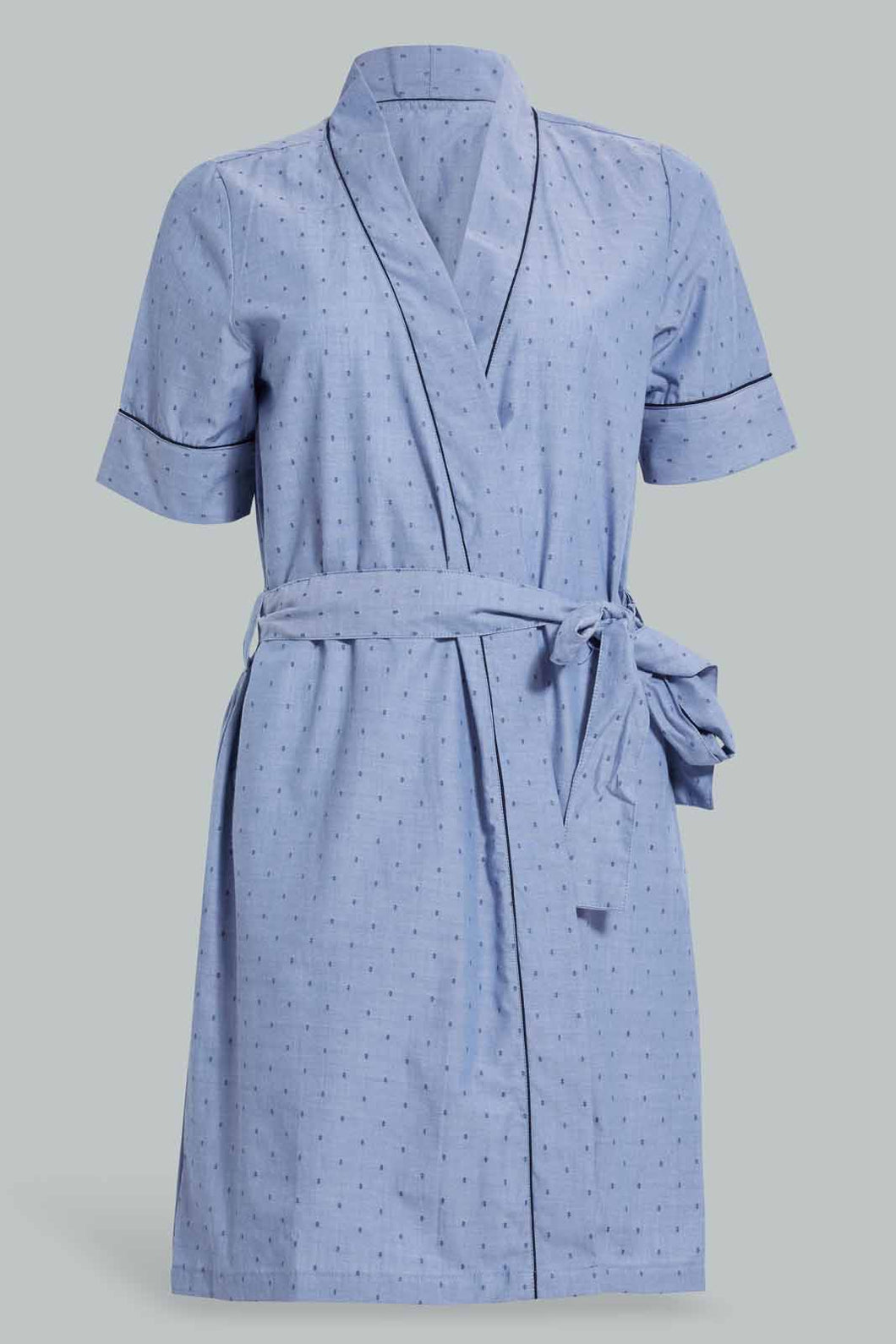 Redtag-Blue-Solid-Dobby-Robe-Category:Chemises,-Colour:Blue,-Filter:Women's-Clothing,-New-In,-New-In-Women,-Non-Sale,-S22D,-Section:Women,-Women-Chemises-Women's-