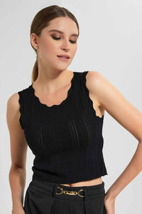 Redtag-Black-Sleeveless-Round-Neck-Flat-Knit-Top-Tops-Women's-