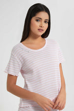 Load image into Gallery viewer, Pink And White Striped Cami Set (2 Piece)
