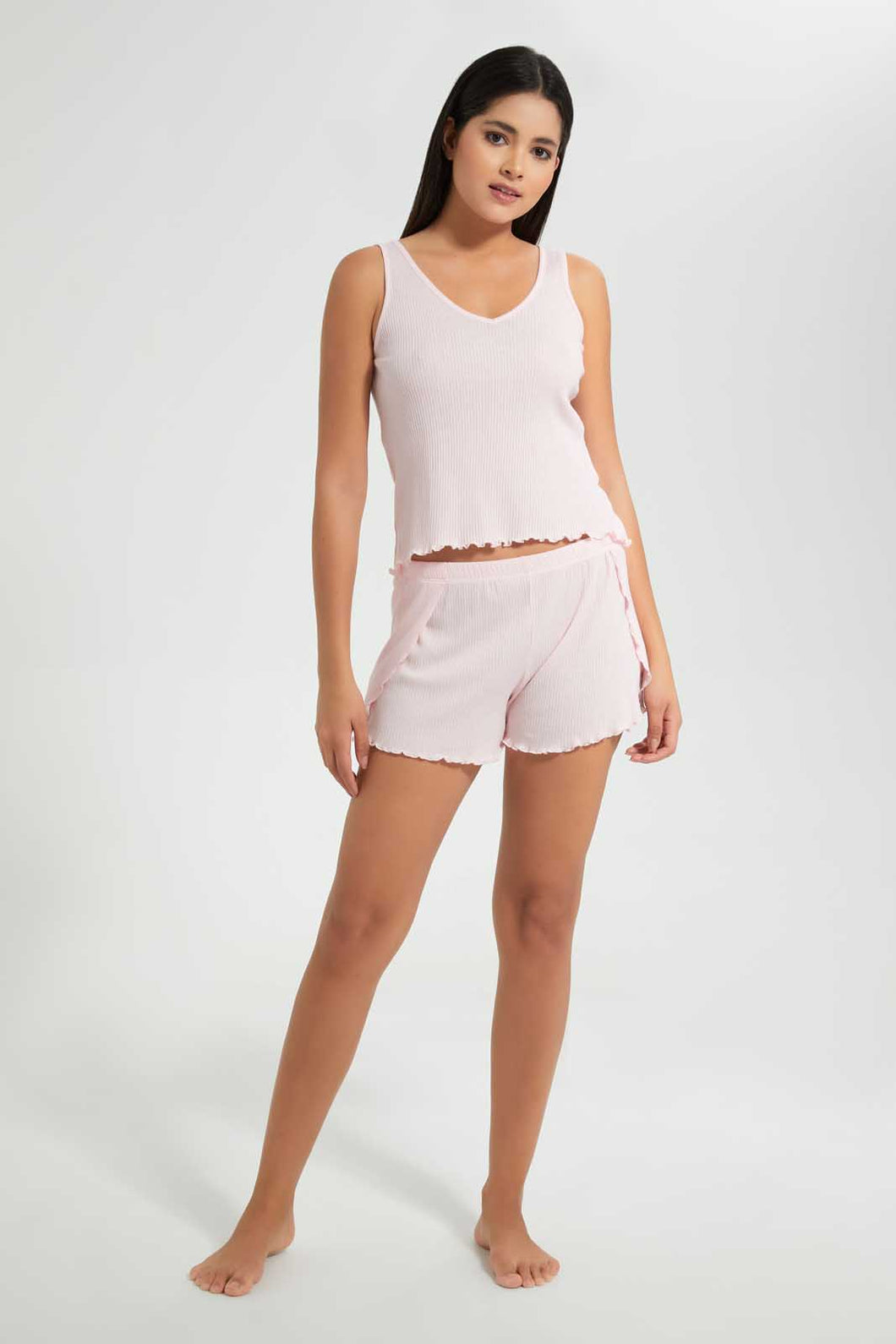 Redtag-Pink-Drop-Needle-Cami-Set-Cami-Sets-Women's-