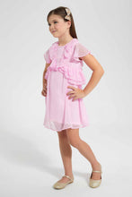 تنزيل الصورة على معرض الصور، Redtag-Pale-Pink-Frill-Dobby-Dress-Dresses-Girls-2 to 8 Years
