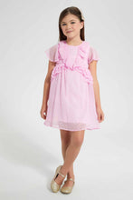 تنزيل الصورة على معرض الصور، Redtag-Pale-Pink-Frill-Dobby-Dress-Dresses-Girls-2 to 8 Years
