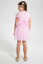 تنزيل الصورة على معرض الصور، Redtag-Pale-Pink-Frill-Dobby-Dress-Dresses-Girls-2 to 8 Years
