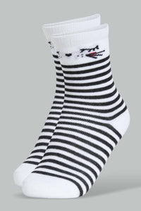 Redtag-Assorted-4-Pc-Pack-Socks-Full-Length-Socks-Girls-2 to 8 Years