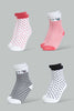 Redtag-Assorted-4-Pc-Pack-Socks-Full-Length-Socks-Girls-2 to 8 Years