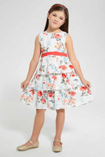 تنزيل الصورة على معرض الصور، Redtag-White-Aop-Dress-Dresses-Girls-2 to 8 Years
