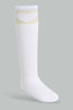 Redtag-White-Pair-Knee-High-Socks-Full-Length-Socks-Girls-2 to 8 Years